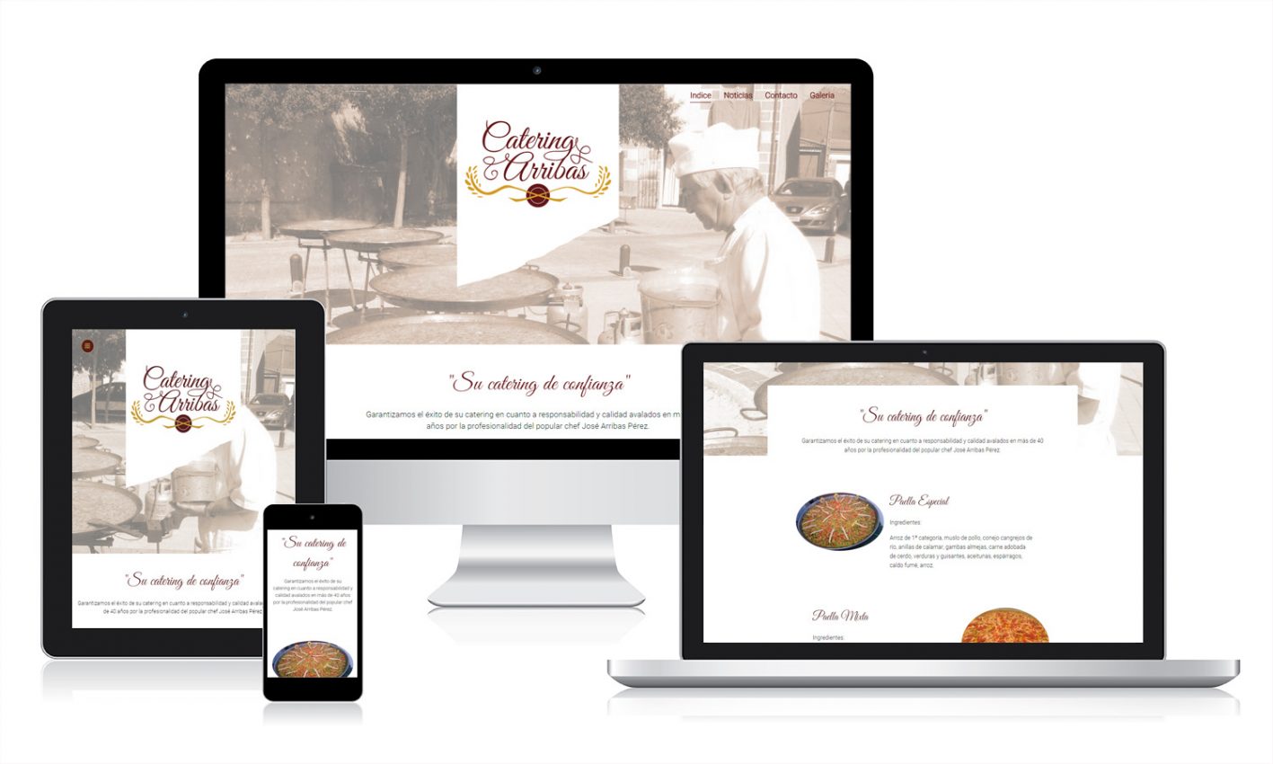 Diseño web para Catering Arribas Desarrollo wen en WordPrees para un centro psicológico