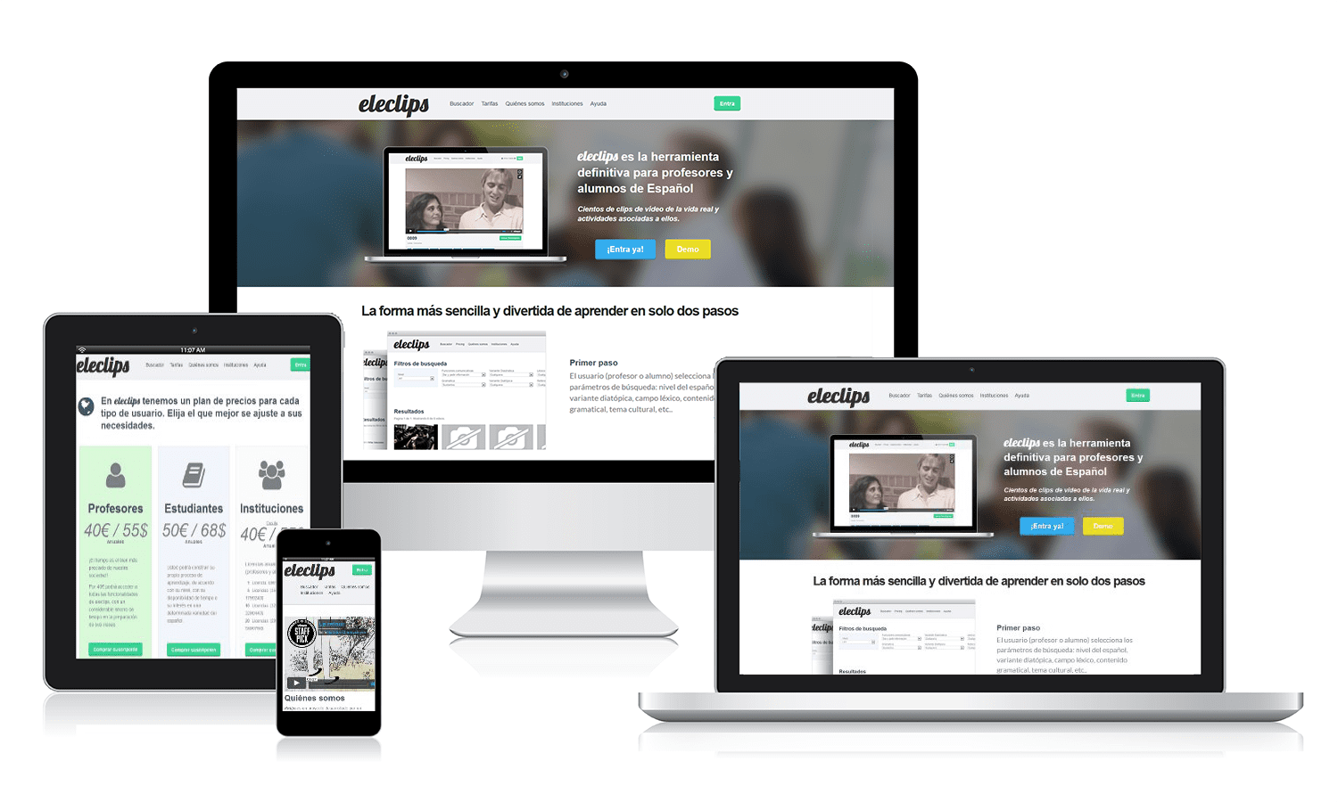Diseño web para Eleclips Desarrollo página web Eleclips