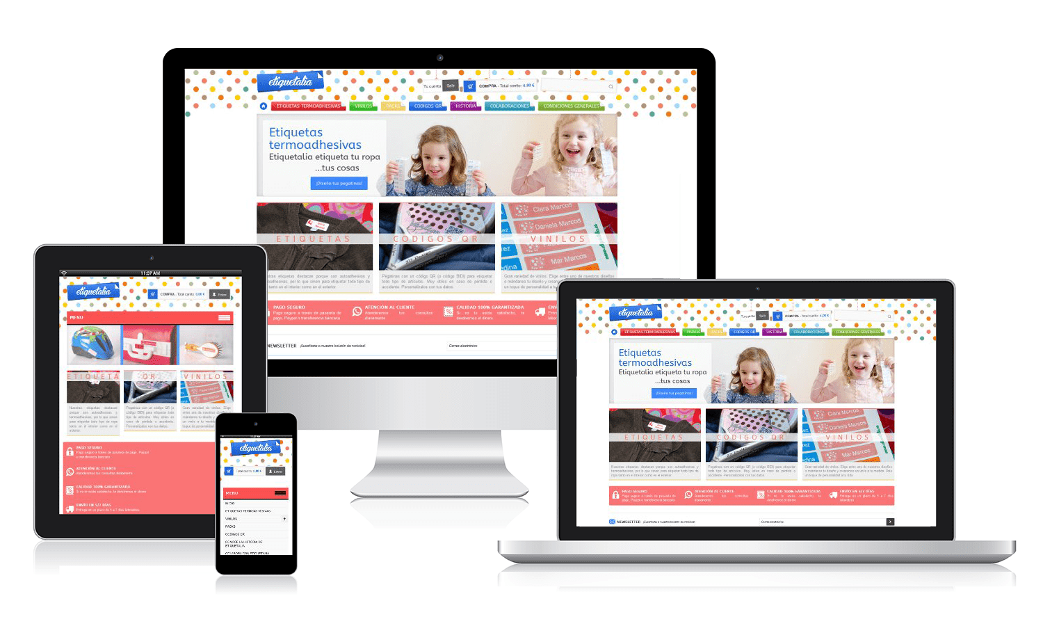 Diseño de Tienda Online para Etiquetalia Desarrollo wen en WordPrees para un centro psicológico