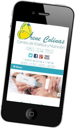 Diseño web responsive para irene colinas Desarrollo web centro de estética y nutrición