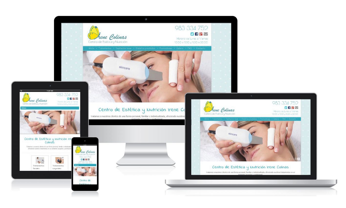 Desarrollo web centro de estética y nutrición Diseño web Irene Colinas