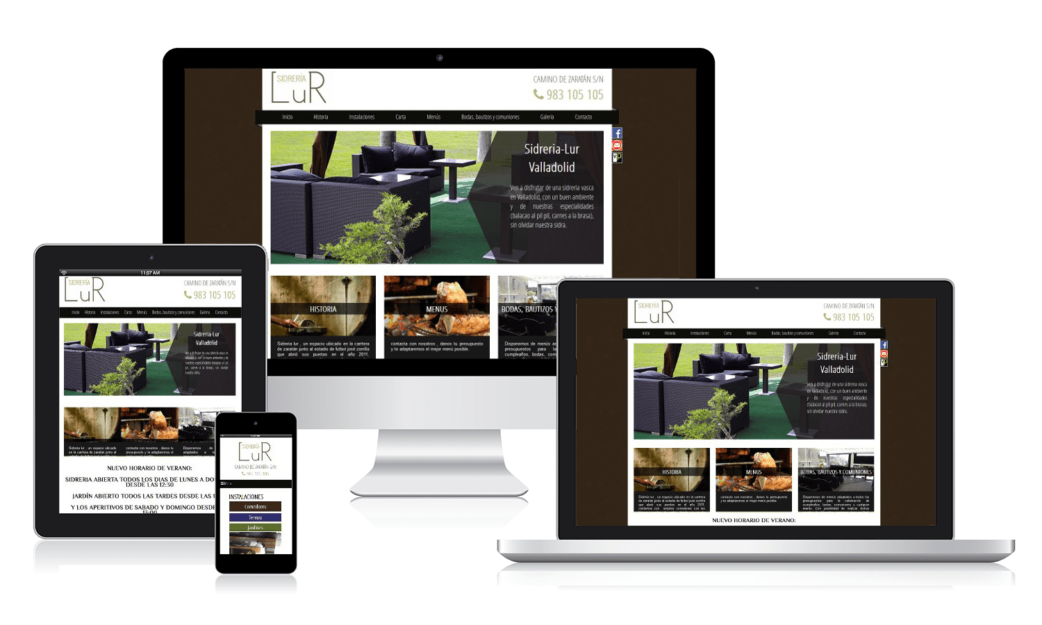 Desarrollo página web para Sidería Lur Diseño web para Sidería Lur