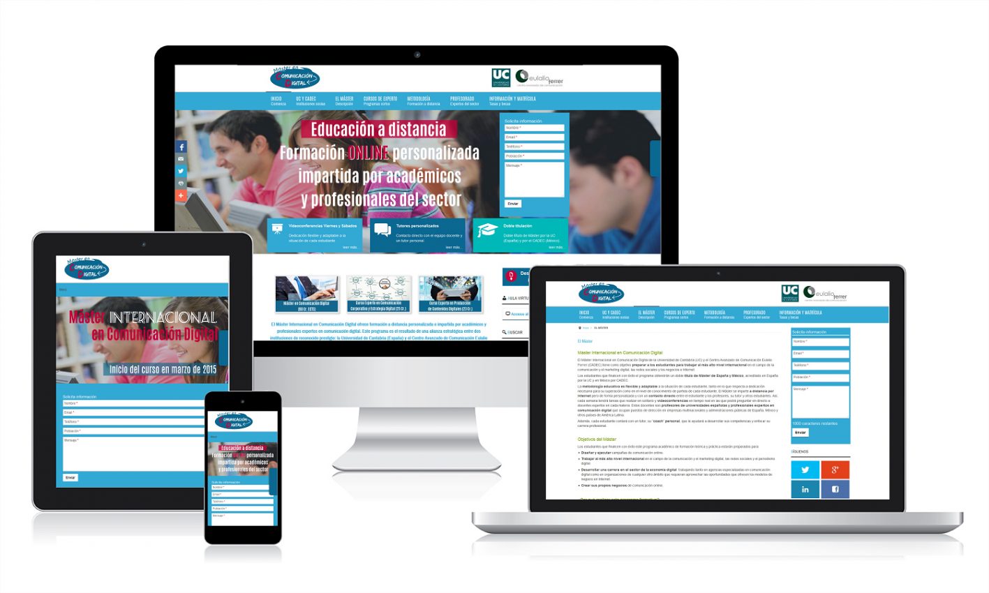 Desarrollo web para el Máster en Comunicación Corporativa Desarrollo wen en WordPrees para un centro psicológico