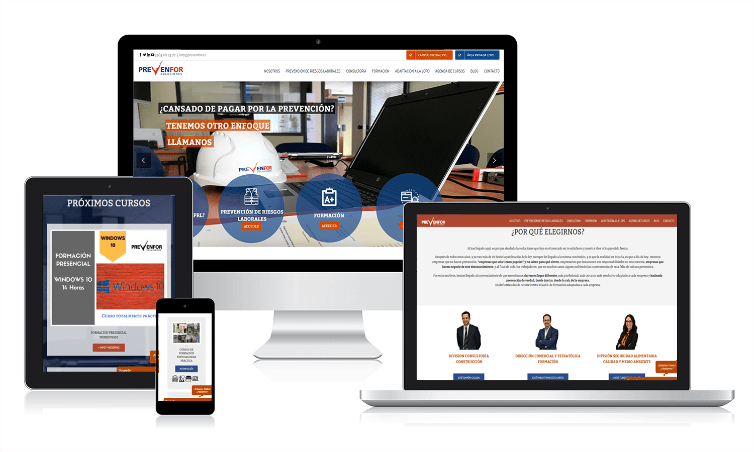 Desarrollo página web Prevenfor Diseño página web para Prevenfor