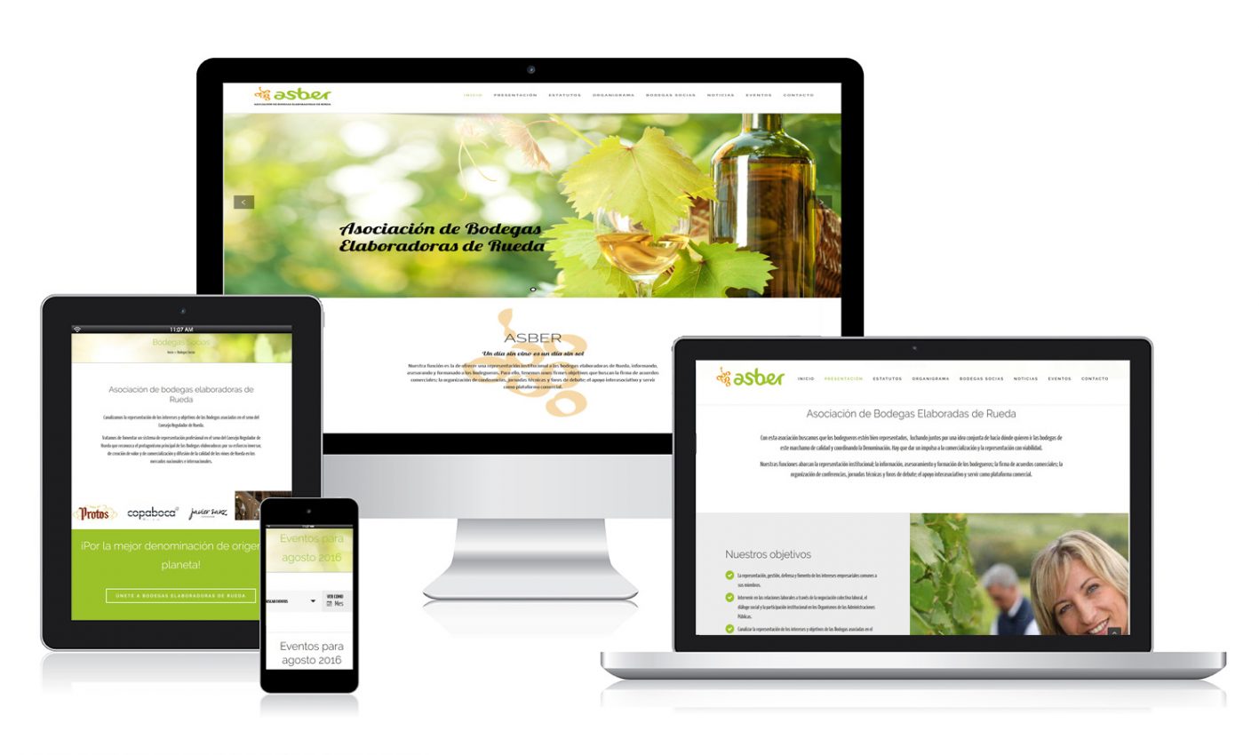 Desarrollo página web para Asber Diseño página web para Asber