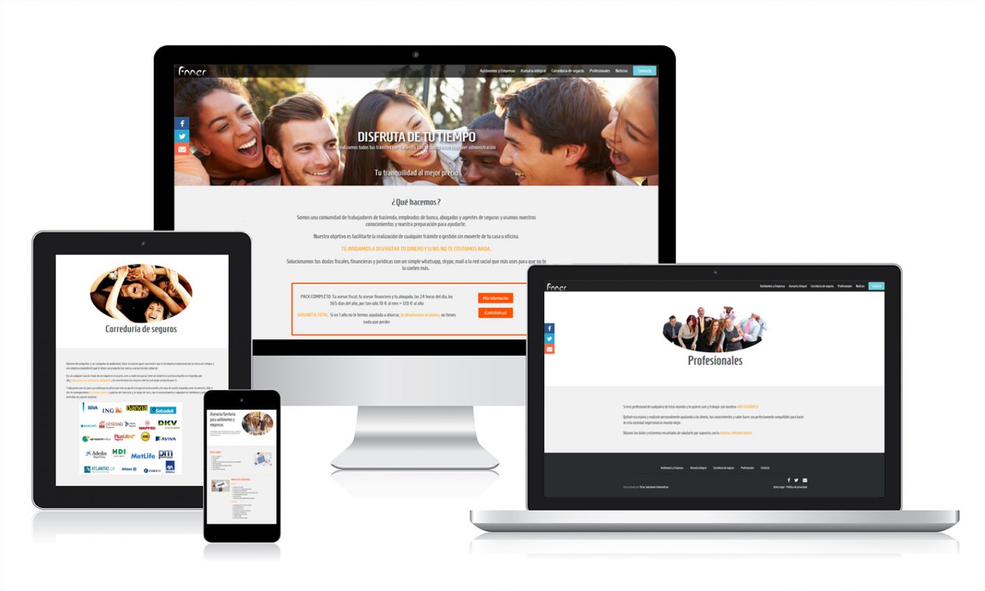 Desarrollo de página web corporativa para Finner Diseño de página web corporativa para Finner