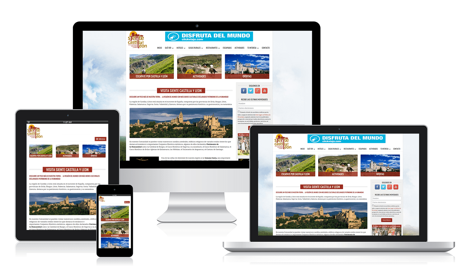 Diseño web para Siente Castilla y León Desarrollo web para Siente Castilla y León