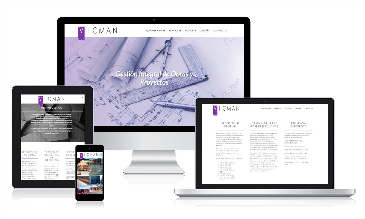 Diseño web para Vicman Gestión Desarrollo página web para Vicman Gestión