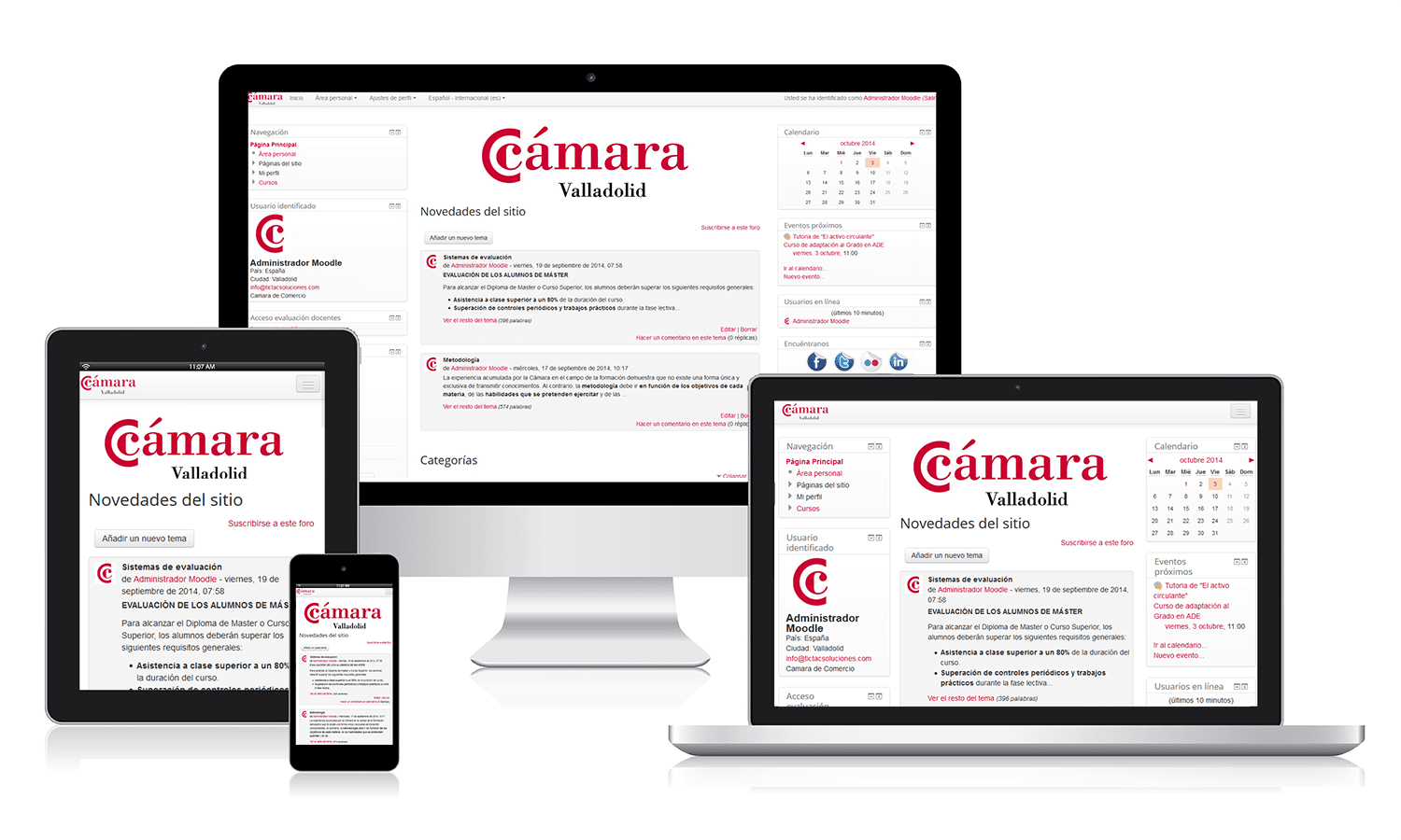 Diseño web para Cámara de Comercio Valladolid Desarrollo wen en WordPrees para un centro psicológico