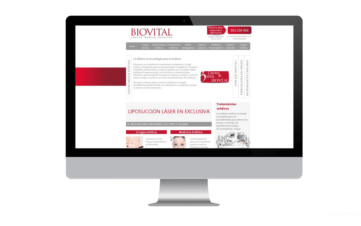 Desarrollo web para Biovital Diseño web para Biovital
