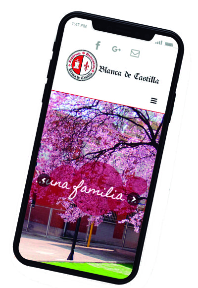 Diseño responsive en móvil para Blanca de Castilla Desarrollo de página web responsive para residencias universitarias