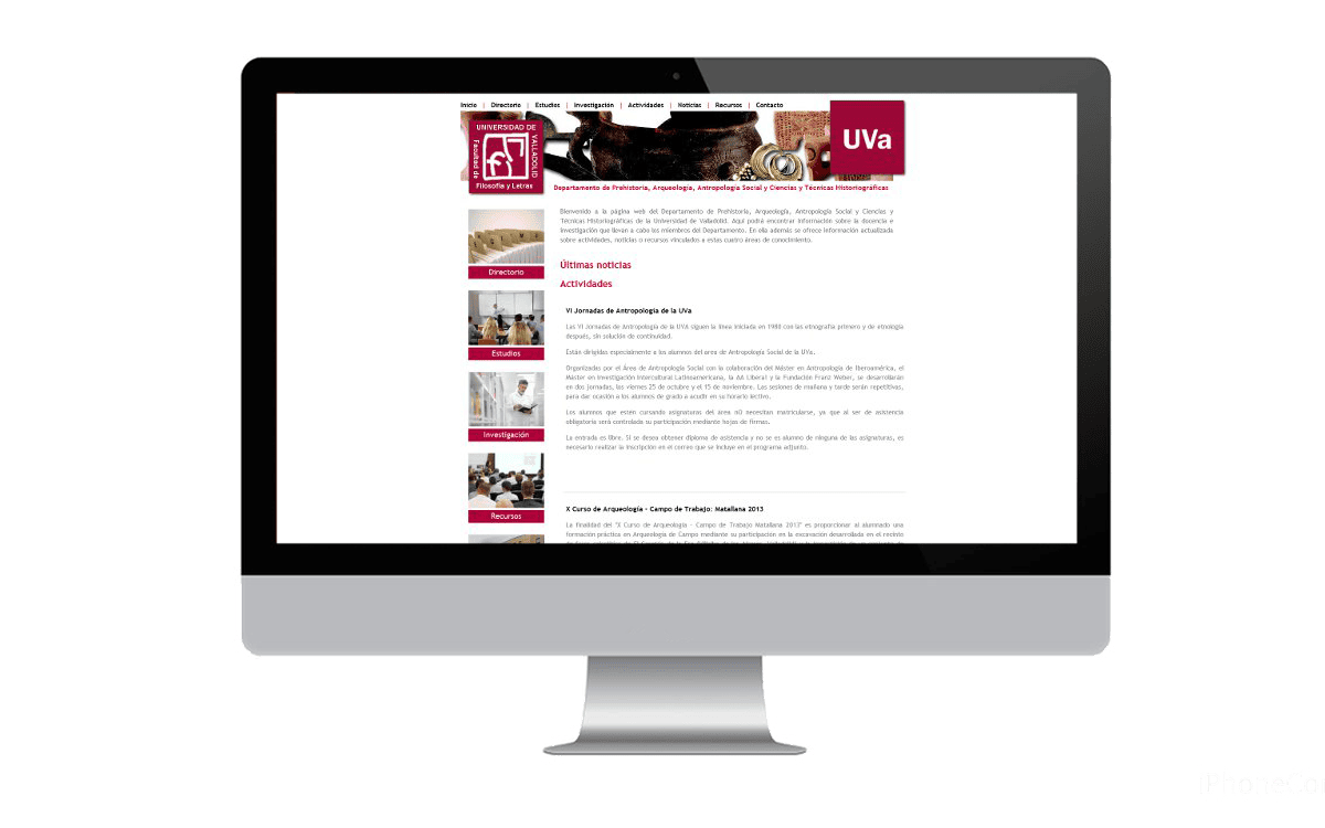 Diseño web para el Departamento de Filosofía UVA Desarrollo página web para el Departamento de Filosofía UVA