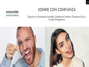 Portada de pagina web de clinica dental Ortoinvisible