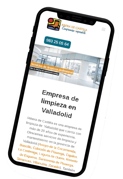 responsive movil ribera de casstilla iphoneX Diseño responsive dispositivos móviles para Ribera de Castilla