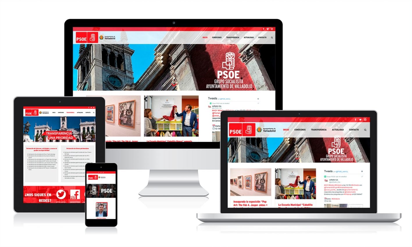pantallas responsive PSOE Desarrollo wen en WordPrees para un centro psicológico