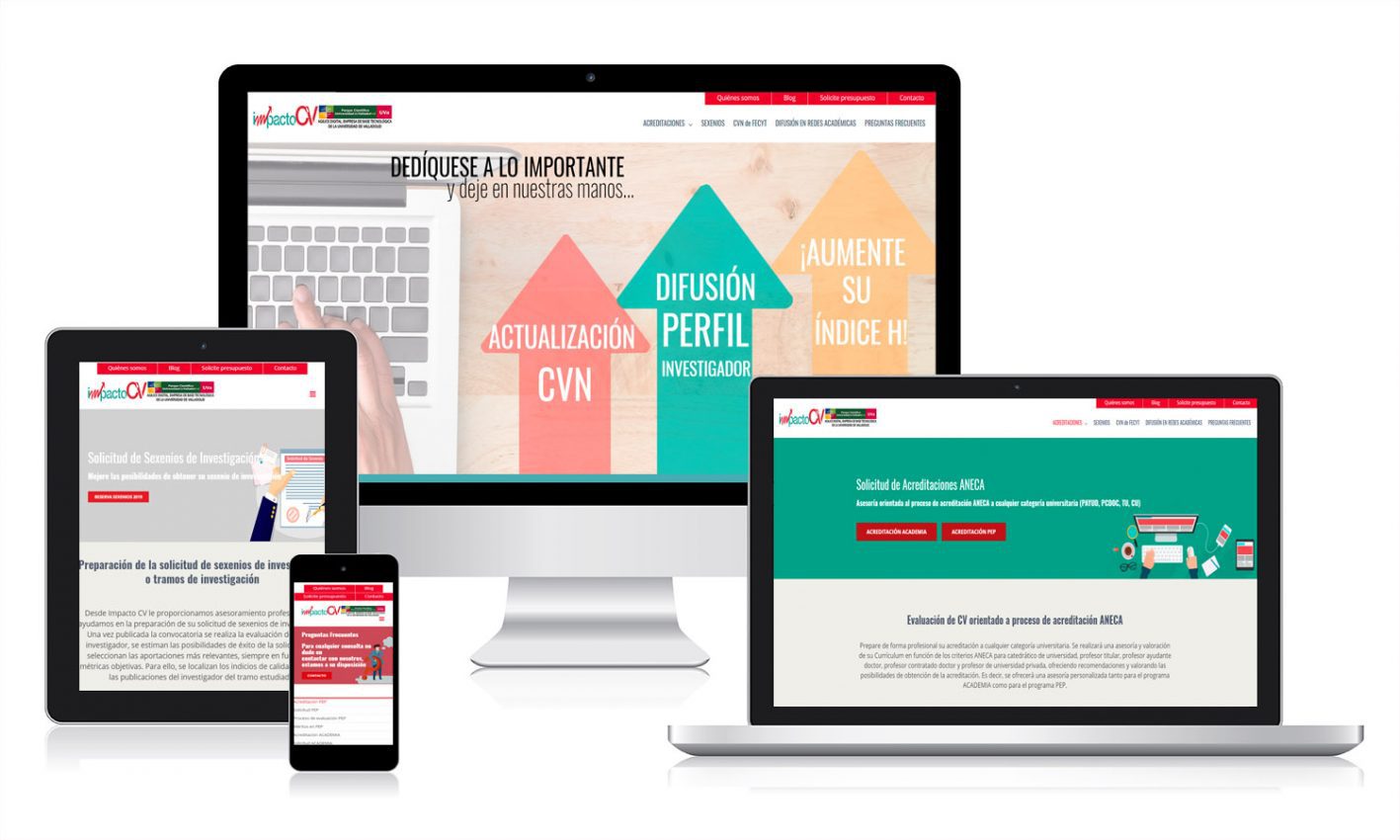 Diseño web para Impacto CV Diseño responsive para página web