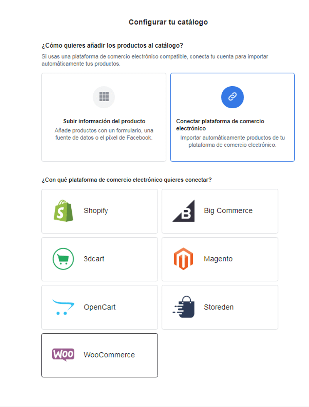 Añadir nuestro catálogo de tienda online a Facebook