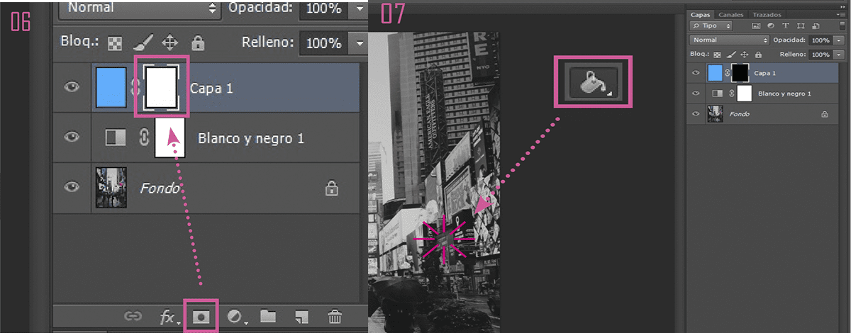 Como crear una capa con máscara vectorial