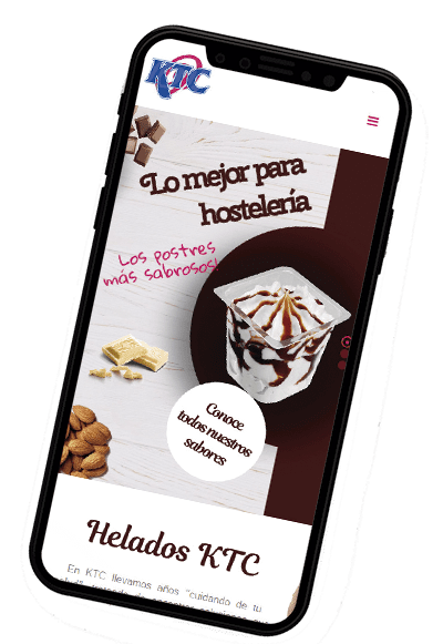 plantilla iphoneX KTC Diseño web responsive para Helados KTC