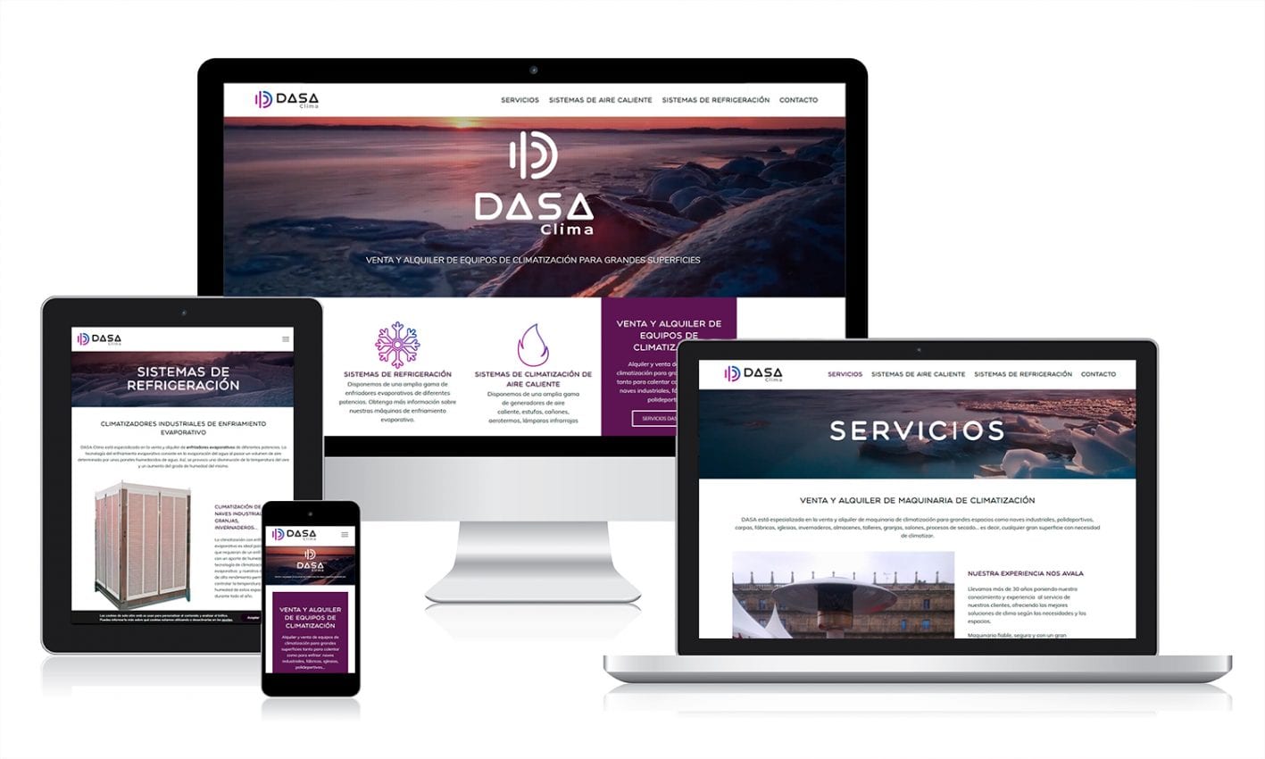 portfolio dasaclima Desarrollo web por Tictac Soluciones para Dasa Clima