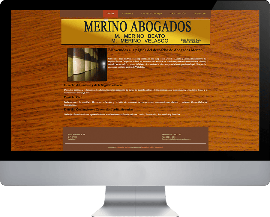 Página web de Abogados antes