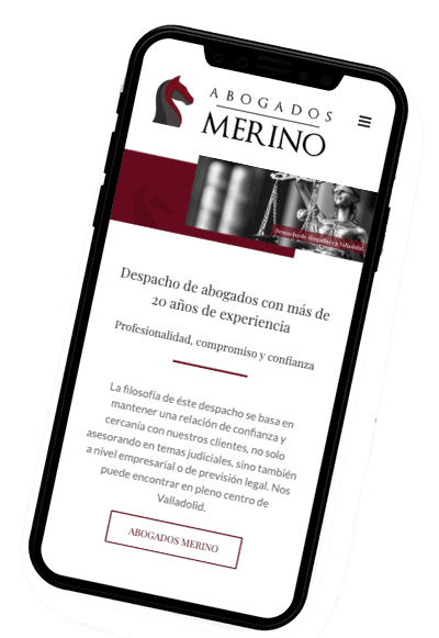 abogadosMerino iphoneX Diseño web responsive en wordpress