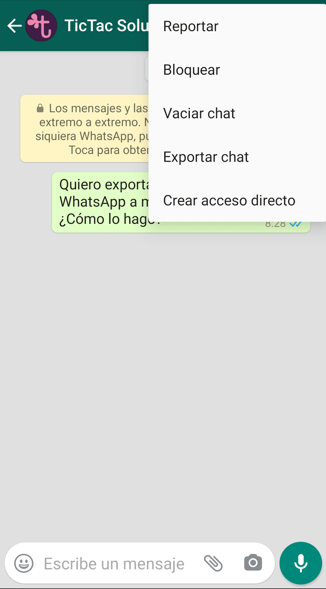 enviar conversacion WhatsApp