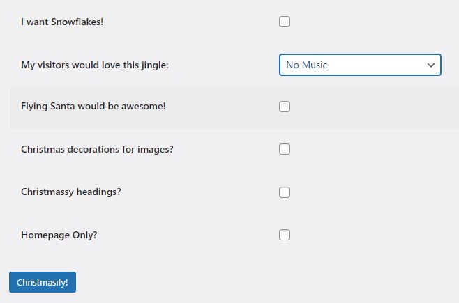CHRISTMAS PLUGGIN configuración plugin de navidad de wordpress