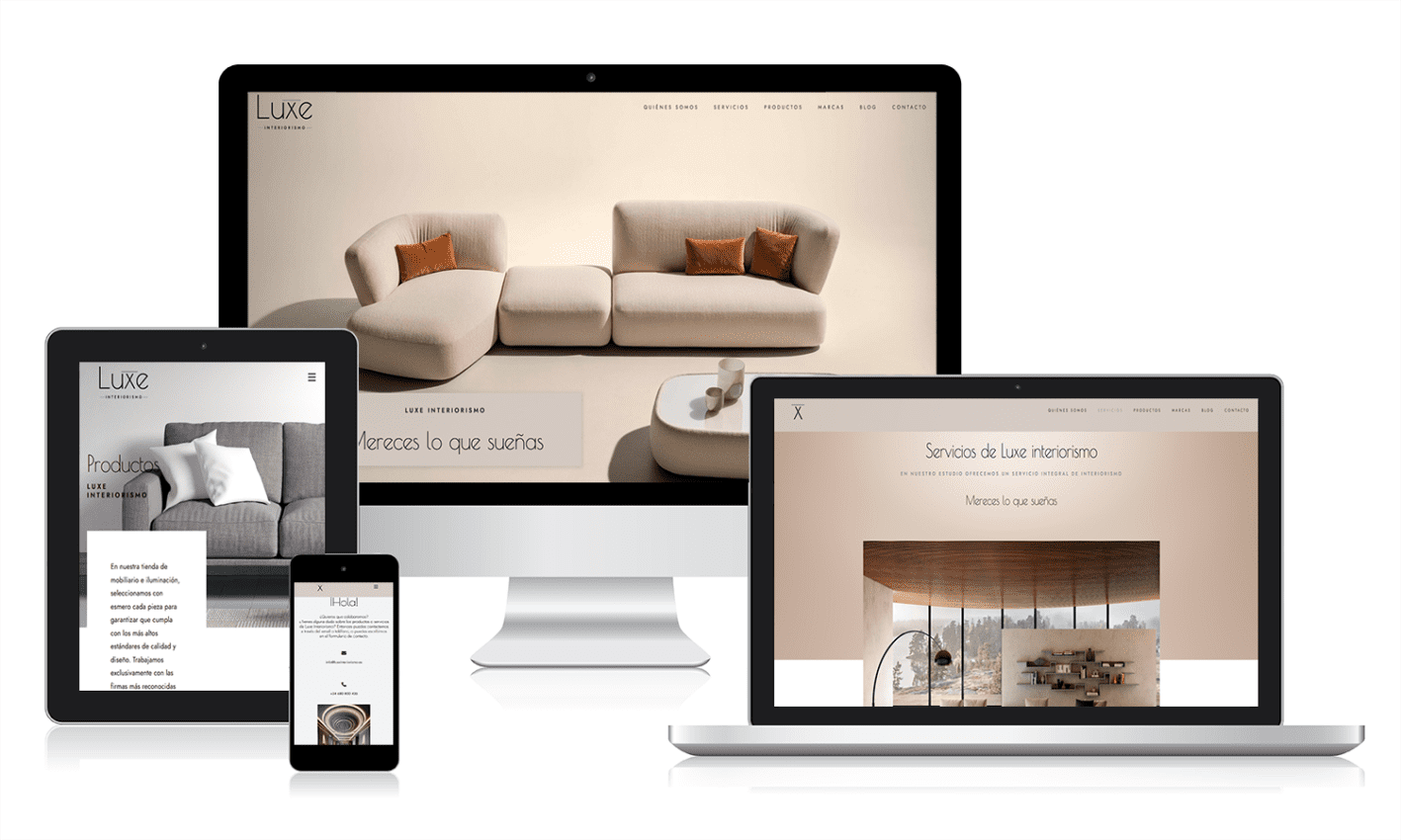 Luxe Desarrollo wen en WordPrees para un estudio de interiorismo