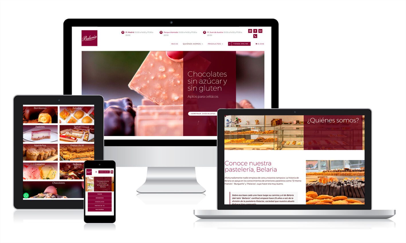Portfolio BELARIA Desarrollo web y ecommerce para una pastelería