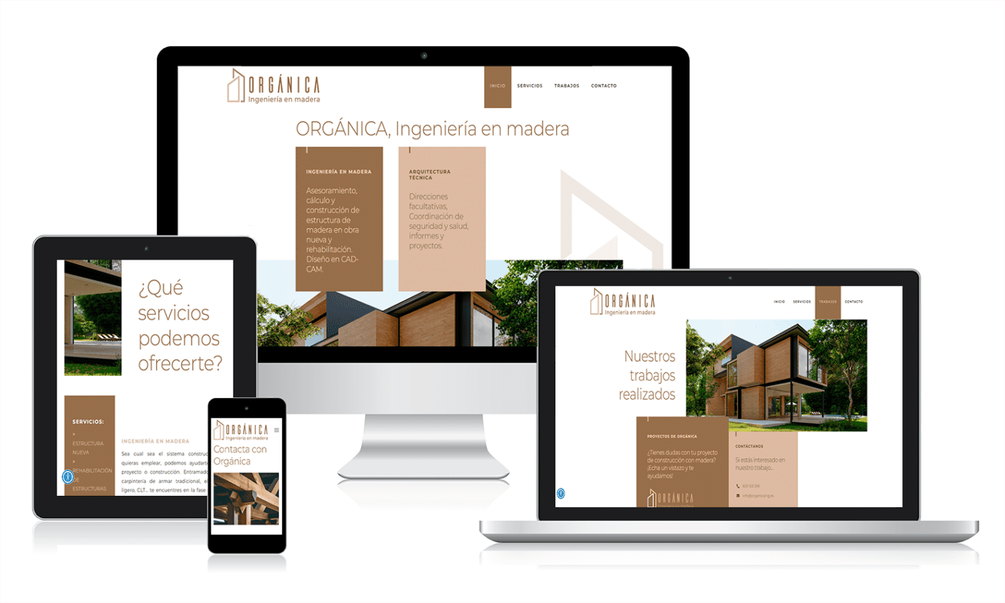 Orgánica Desarrollo web en WordPrees para arquitecta especializada en Ingeniería de madera