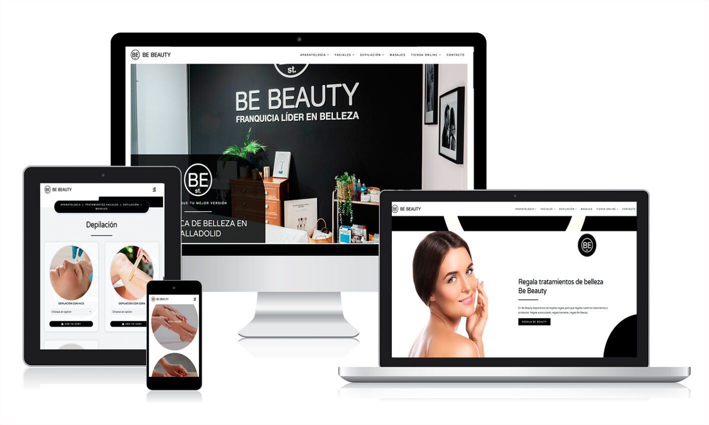 Portfolio be beauty Página web para clínica estética