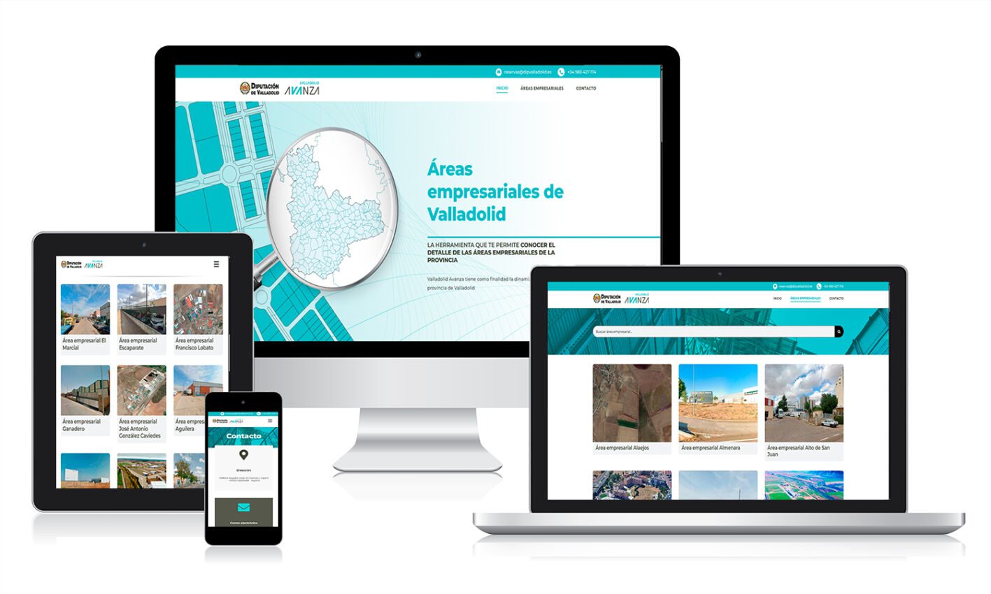 areas Página web para administración pública