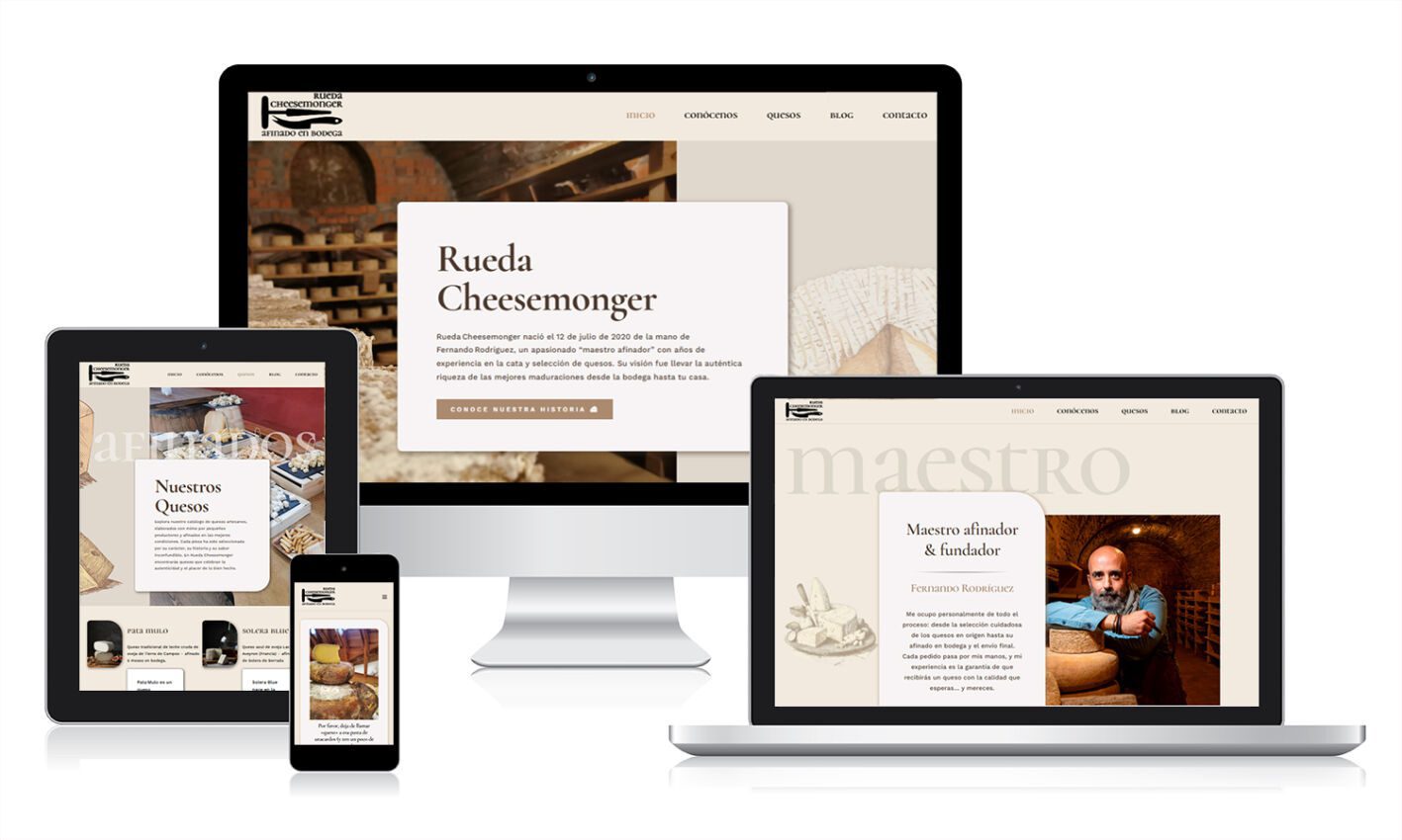 RUEDA CHEESEMONGER Desarrollo web y ecoomerce para un maestro afinador de quesos